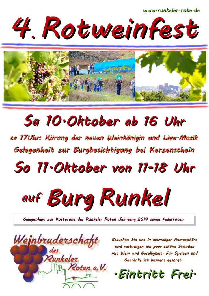 4tes Rotweinfest 2015 Plakat